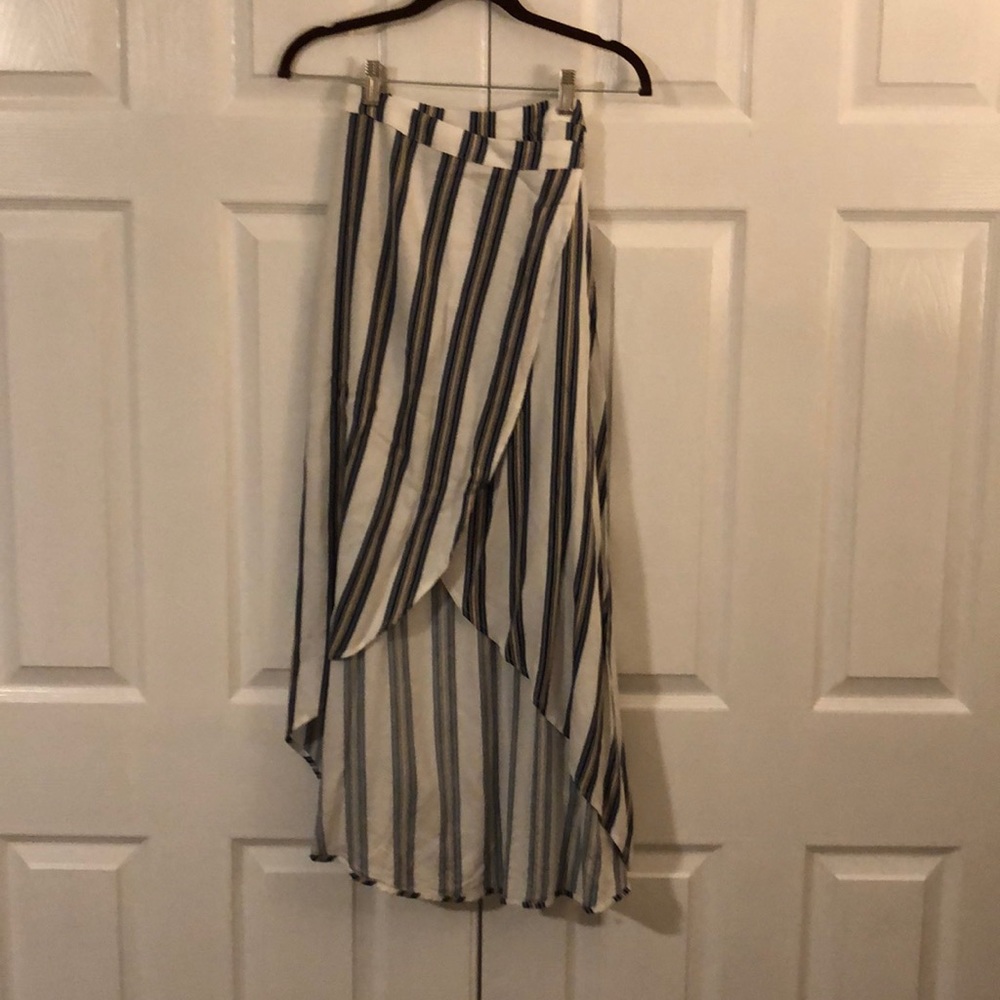 Navy and white Striped maxi skirt